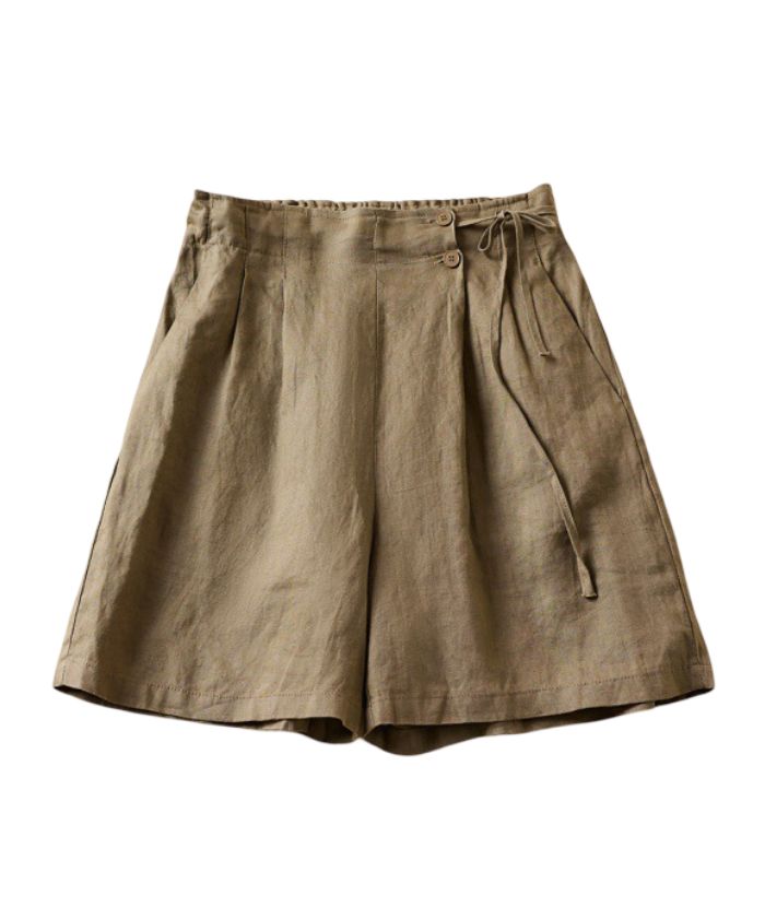 ZITY Women's Retro Casual Linen-Blend Wide Leg Summer Shorts