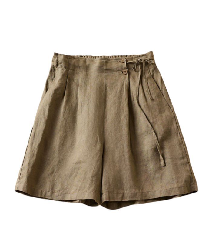 ZITY Women's Retro Casual Linen-Blend Wide Leg Summer Shorts