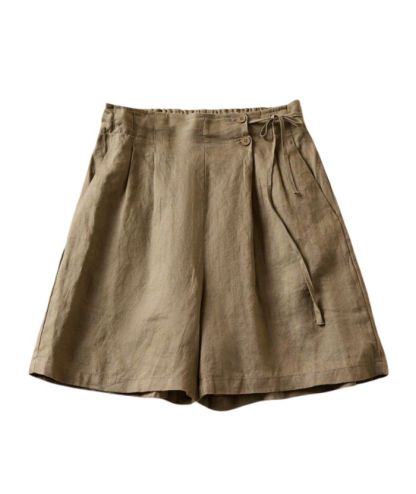 ZITY Women's Retro Casual Linen-Blend Wide Leg Summer Shorts