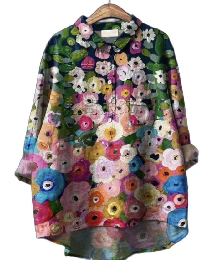 ZITY Women's Round Neck Summer Loose Printed Shirt