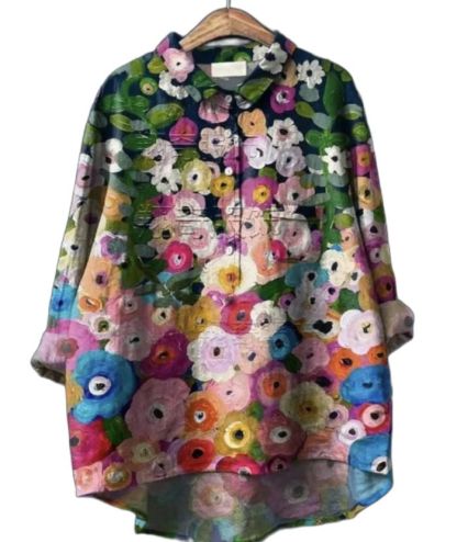 ZITY Women's Round Neck Summer Loose Printed Shirt