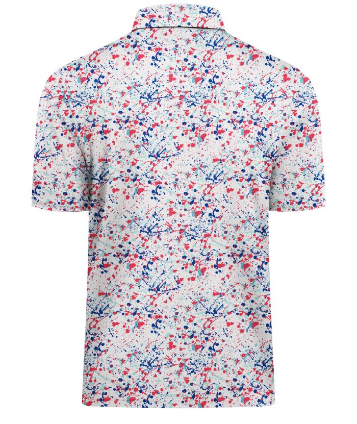 ZITY Men's Button Up Slim Fit Printed Golf Polo Shirt-CUMPO05552