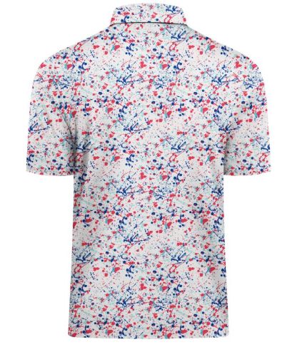 ZITY Men's Button Up Slim Fit Printed Golf Polo Shirt-CUMPO05552