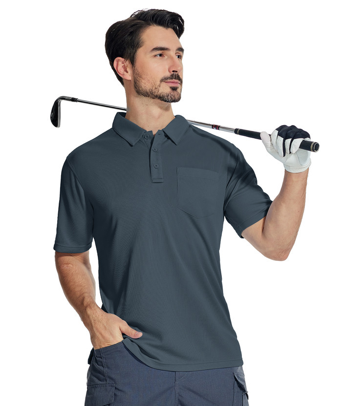 ZITY Men's Moisture Wicking Pocket Micro Mesh Performance Polo Shirt-ZPK008913 | Zitysports