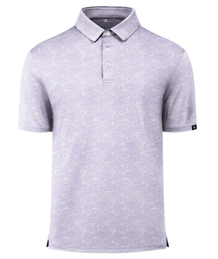 ZITY Men's Button Up Slim Fit Printed Polo Shirt-CUMPO05195