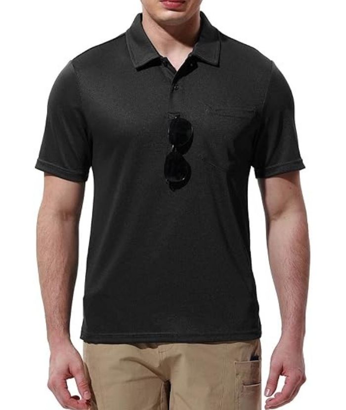 ZITY Men's Button Up Quick Dri Casual Polo Shirt-CEMPO03494
