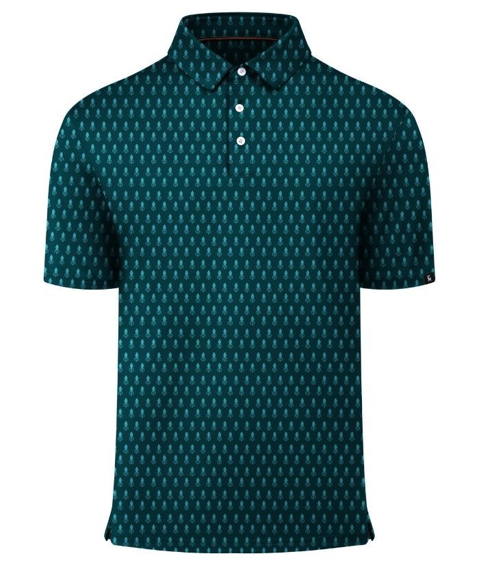ZITY Men's Button Up Slim Fit Printed Polo Shirt-CUMPO05195