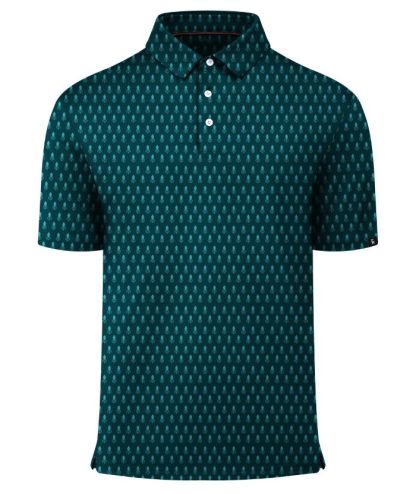 ZITY Men's Button Up Slim Fit Printed Polo Shirt-CUMPO05195