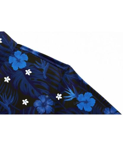ZITY Men's Button Up Slim Fit Printed Polo Shirt-CUMPO05195
