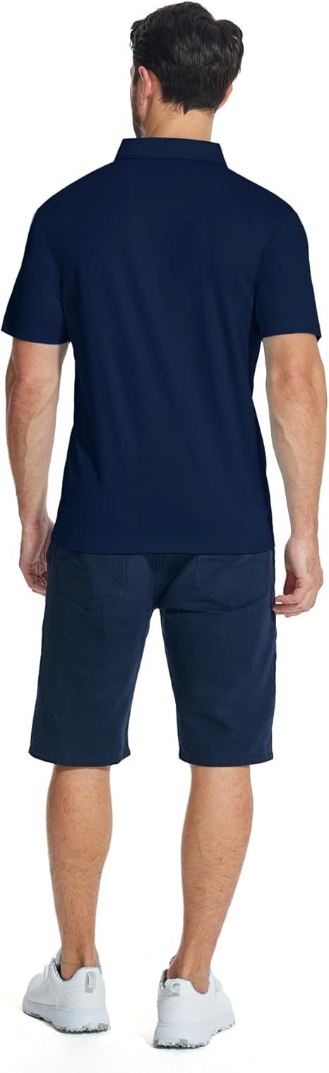 ZITY Men's Quarter Zip Slim Fit Polo Shirt-ZPK008403