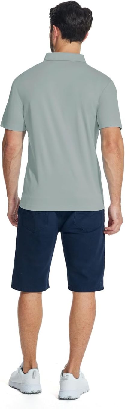 ZITY Men's Quarter Zip Slim Fit Polo Shirt-ZPK008403