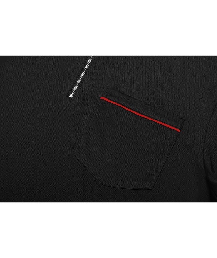 ZITY Men's Quarter Zip Slim Fit Polo Shirt-ZPK008403