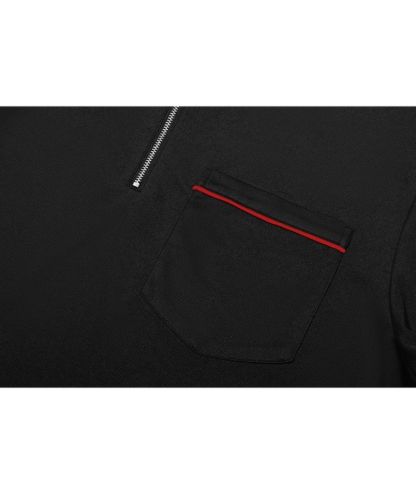 ZITY Men's Quarter Zip Slim Fit Polo Shirt-ZPK008403