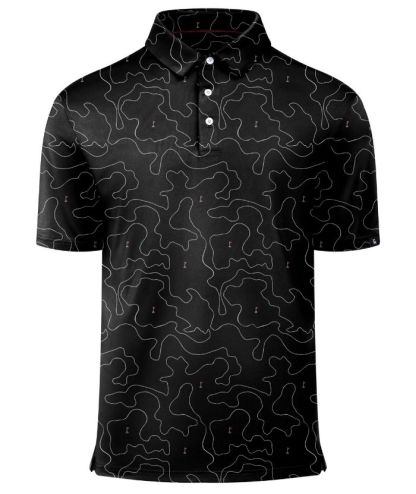 ZITY Men's Button Up Slim Fit Printed Polo Shirt-CUMPO05195