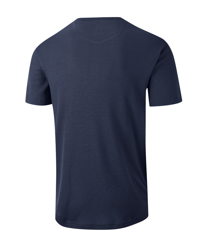 ZITY Men's Slim Fit Button Up Summer T-Shirt-CUMSS01786