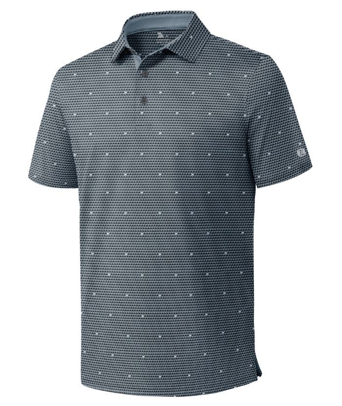 ZITY Men's Button Up Slim Fit Printed Polo Shirt-CUMPO05189
