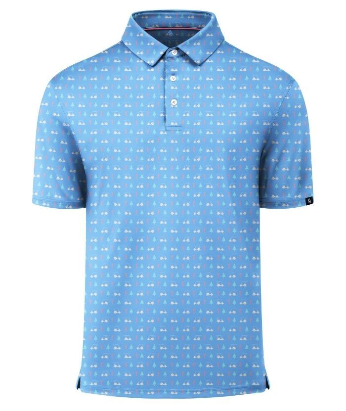 ZITY Men's Button Up Slim Fit Printed Polo Shirt-CUMPO05195