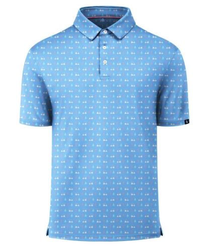 ZITY Men's Button Up Slim Fit Printed Polo Shirt-CUMPO05195