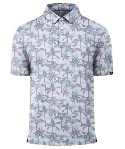 ZITY Men's Button Up Slim Fit Printed Polo Shirt-CUMPO05195