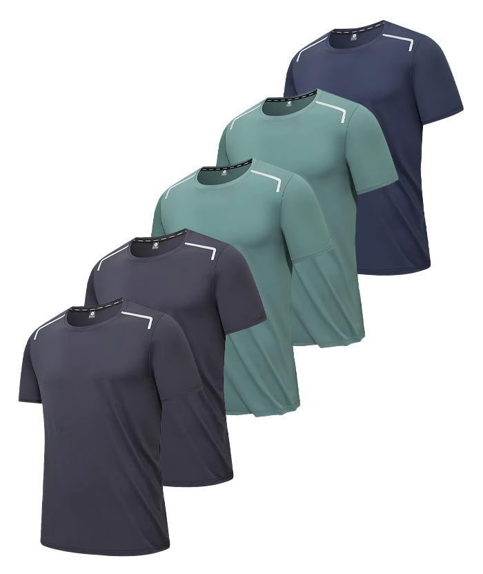 5 Pack Men's Crew Neck Dry Fit T-Shirt-DZUHE00182