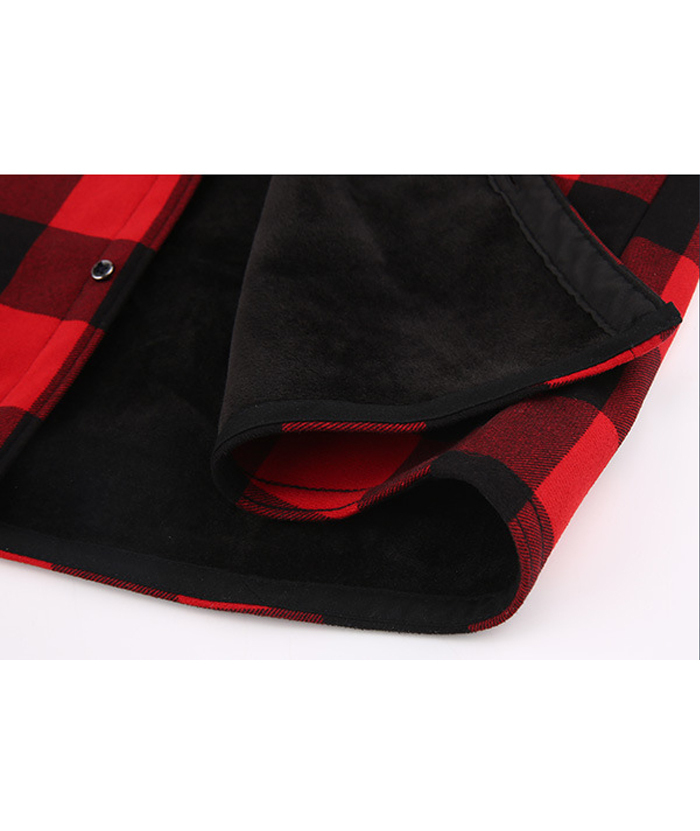 ZITY Men's Long Sleeve with Double Pockets Plaid Hoodie Jacket-DUMJA05356|Zitysports