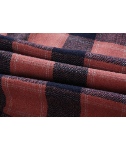 ZITY Men's Casual Soft Solid Flannel Long Sleeve Plaid Flannel Shirt-ZPK006234 | Zitysports