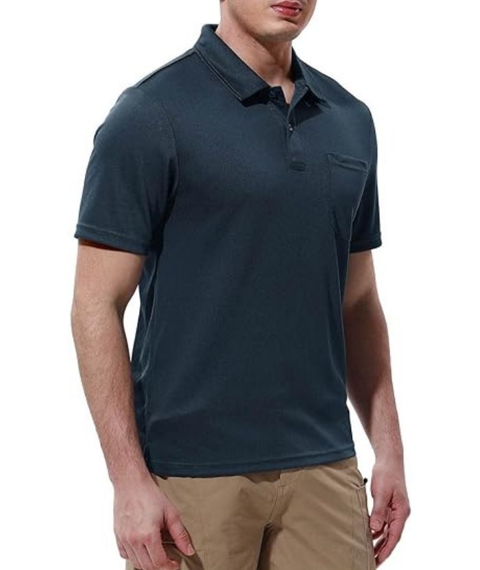 ZITY Men's Button Up Quick Dri Casual Polo Shirt-CEMPO03494