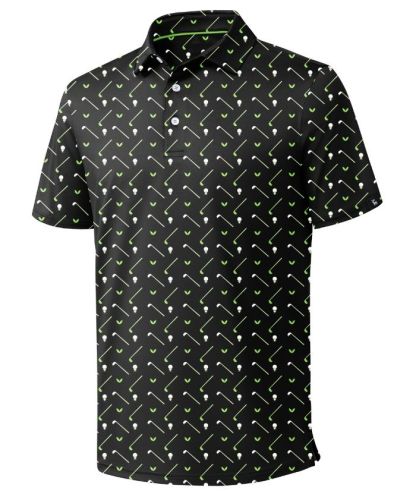 ZITY Men's Button Up Slim Fit Printed Polo Shirt-CUMPO05195