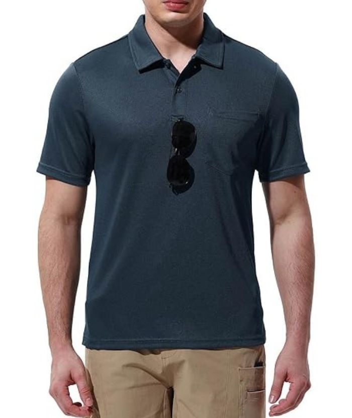 ZITY Men's Button Up Quick Dri Casual Polo Shirt-CEMPO03494