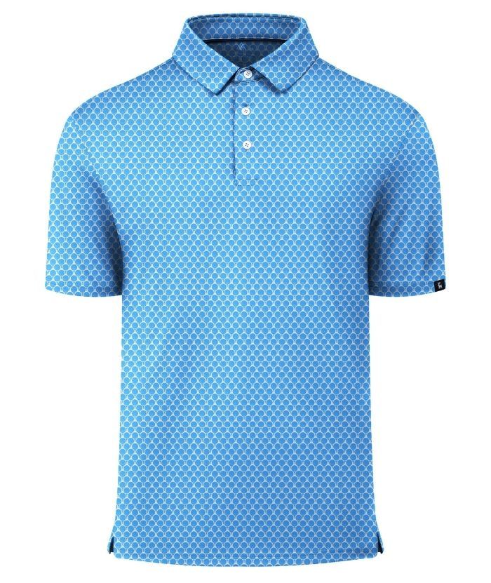 ZITY Men's Button Up Slim Fit Printed Polo Shirt-CUMPO05195