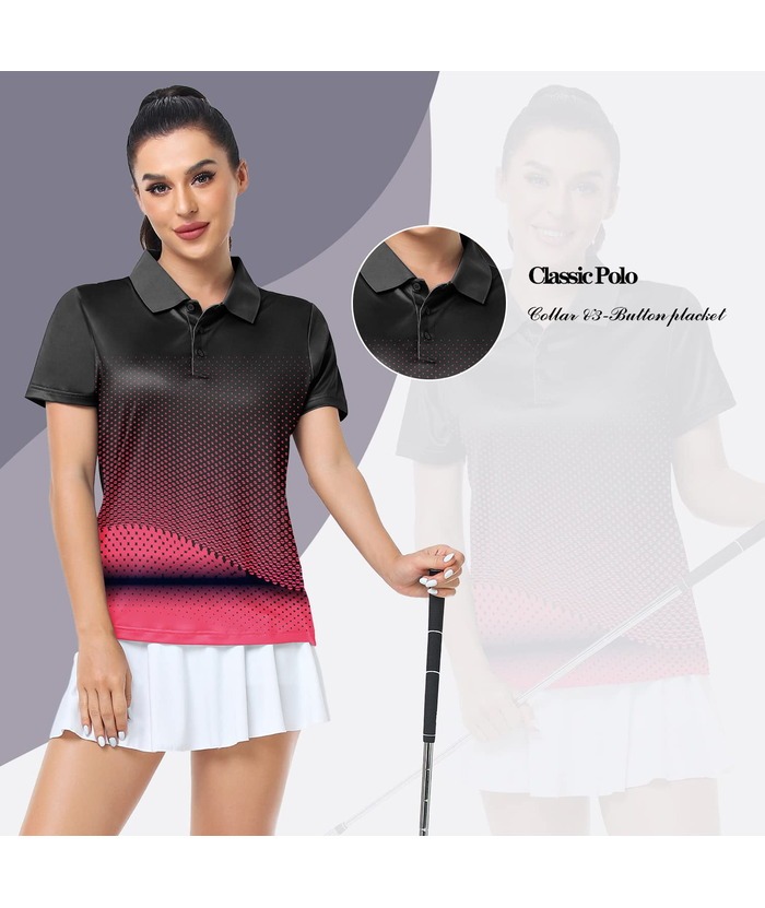 ZITY Women's Tennis Button-Up Short Sleeve Fast Dry Polo Shirt-ZPK001220 | Zitysports