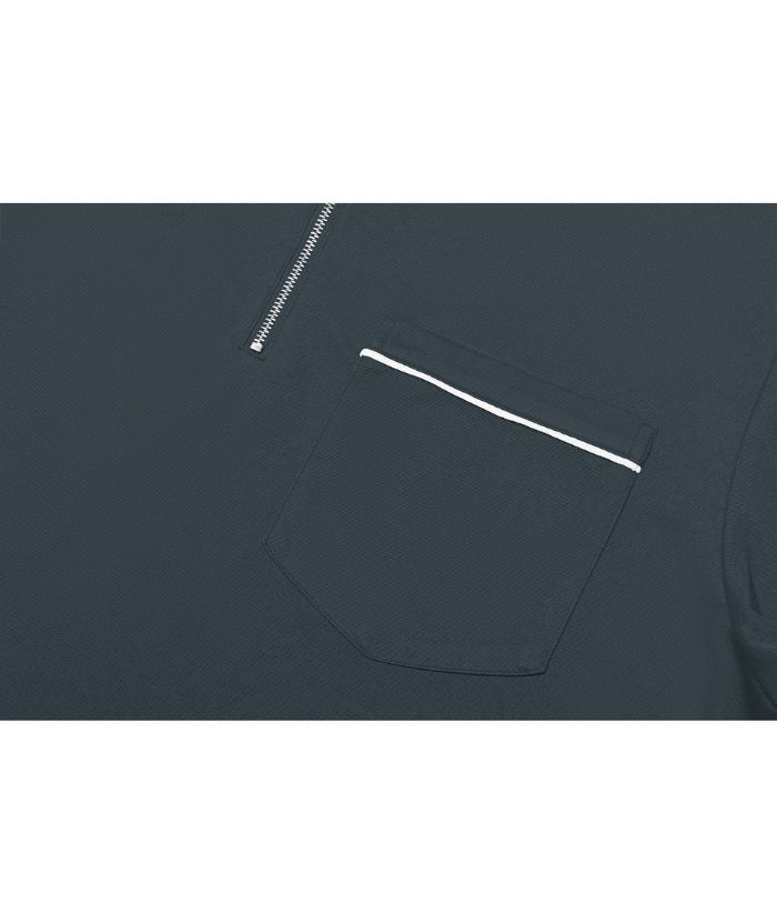 ZITY Men's Quarter Zip Slim Fit Polo Shirt-ZPK008403