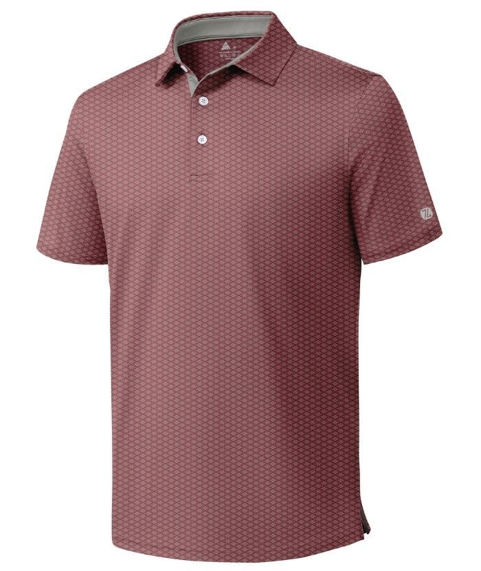 ZITY Men's Button Up Slim Fit Printed Polo Shirt-CUMPO05189