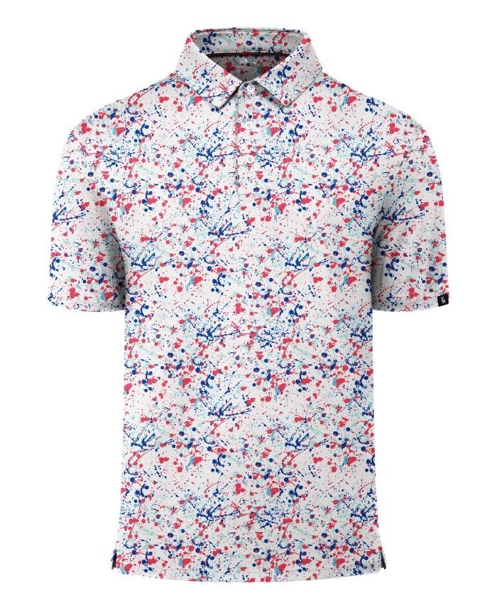ZITY Men's Button Up Slim Fit Printed Polo Shirt-CUMPO05195
