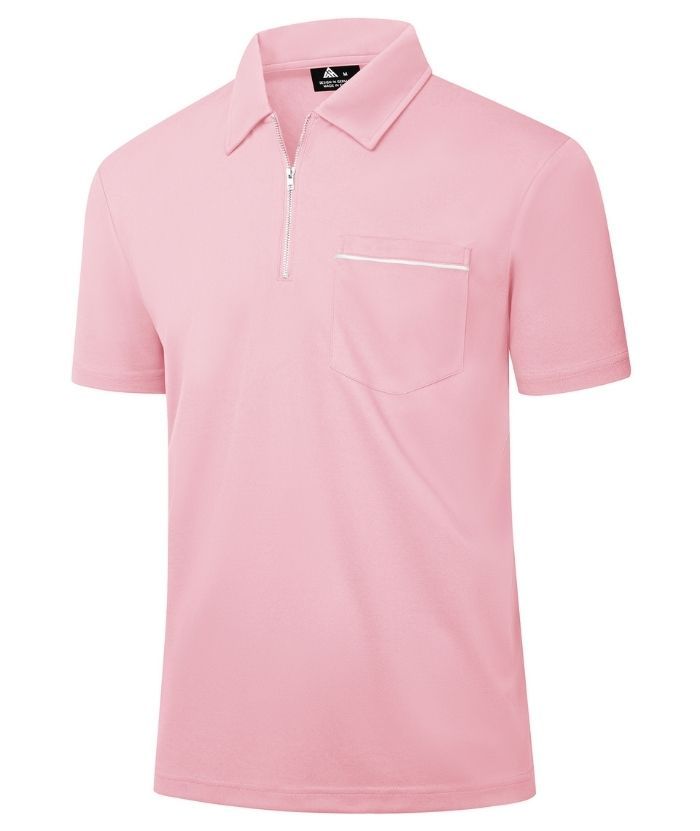 ZITY Men's Quarter Zip Slim Fit Polo Shirt-ZPK008403