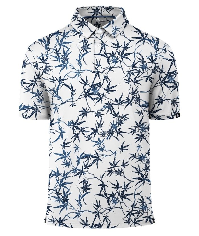 ZITY Men's Button Up Slim Fit Printed Polo Shirt-CUMPO05195
