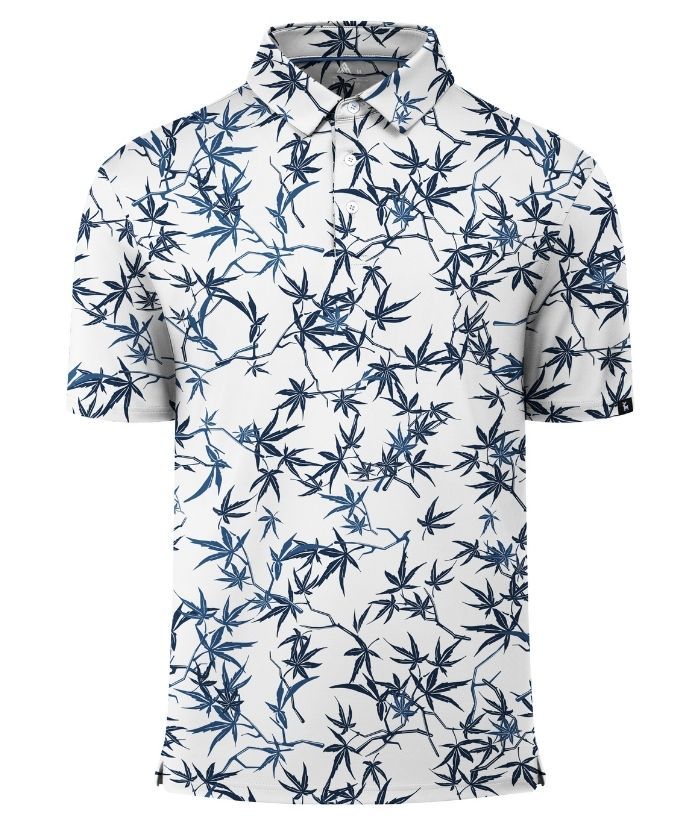 ZITY Men's Button Up Slim Fit Printed Polo Shirt-CUMPO05195