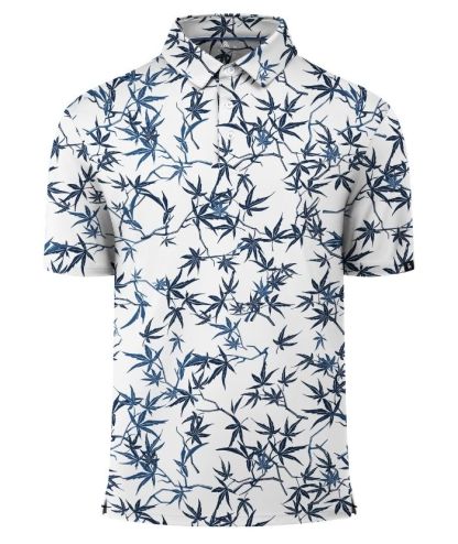 ZITY Men's Button Up Slim Fit Printed Polo Shirt-CUMPO05195