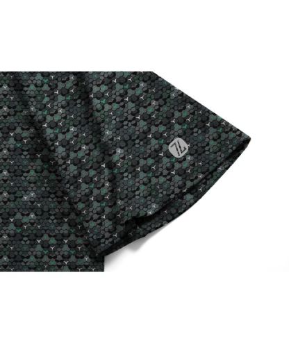 ZITY Men's Button Up Slim Fit Printed Polo Shirt-CUMPO05189