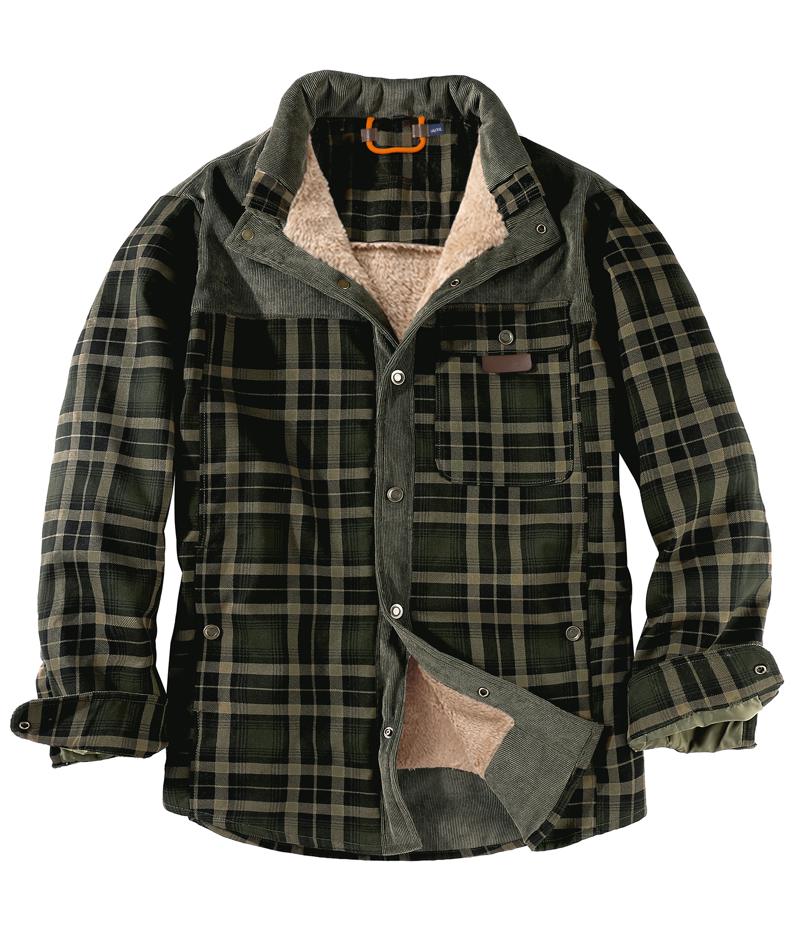 ZITY Men's Long Sleeve Full Zipper Casual Plaid Jacket-AUMPJ00583