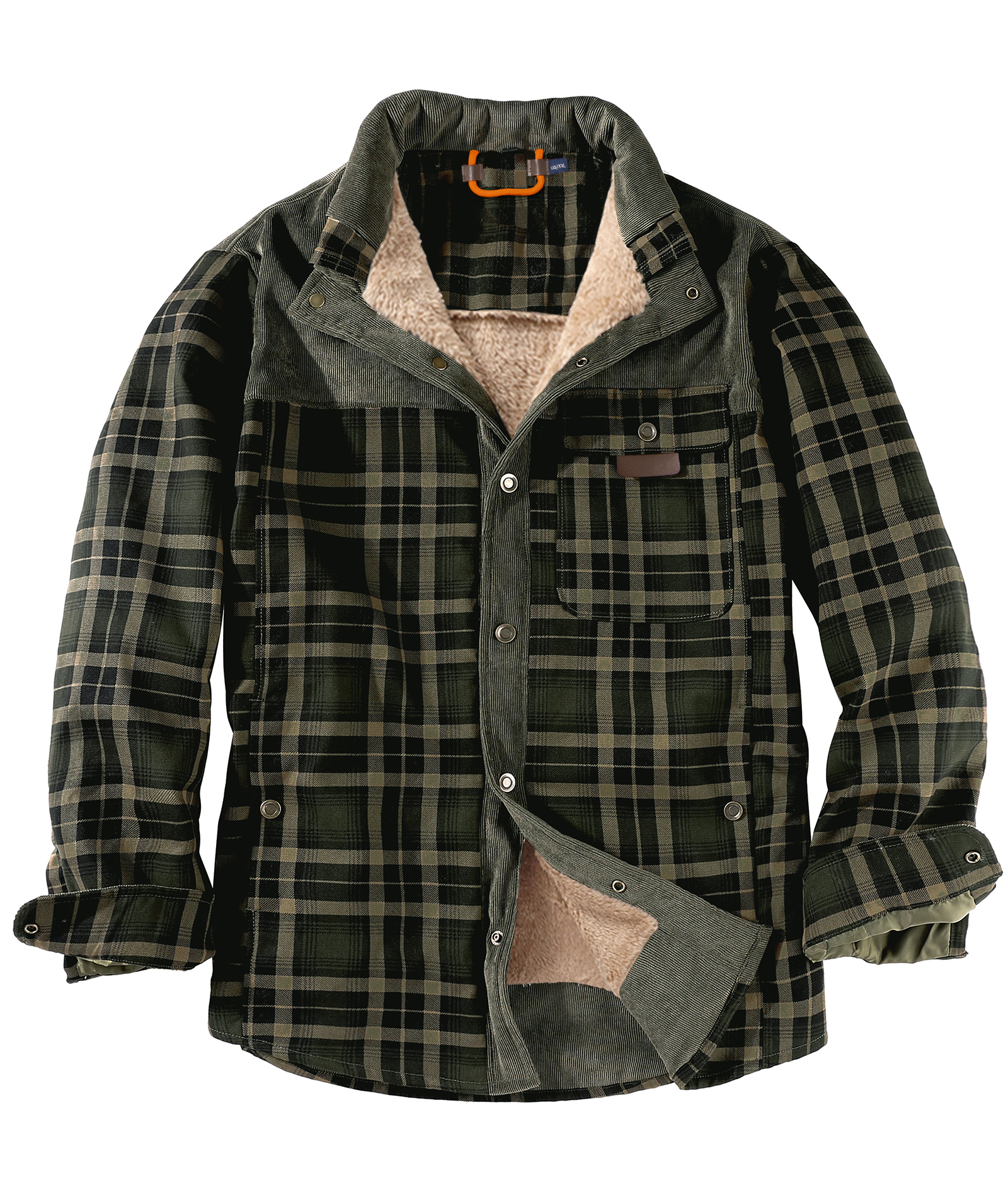 ZITY Men's Long Sleeve Full Zipper Casual Plaid Jacket-AUMPJ00583