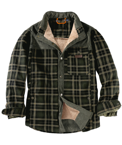 ZITY Men's Long Sleeve Full Zipper Casual Plaid Jacket-AUMPJ00583