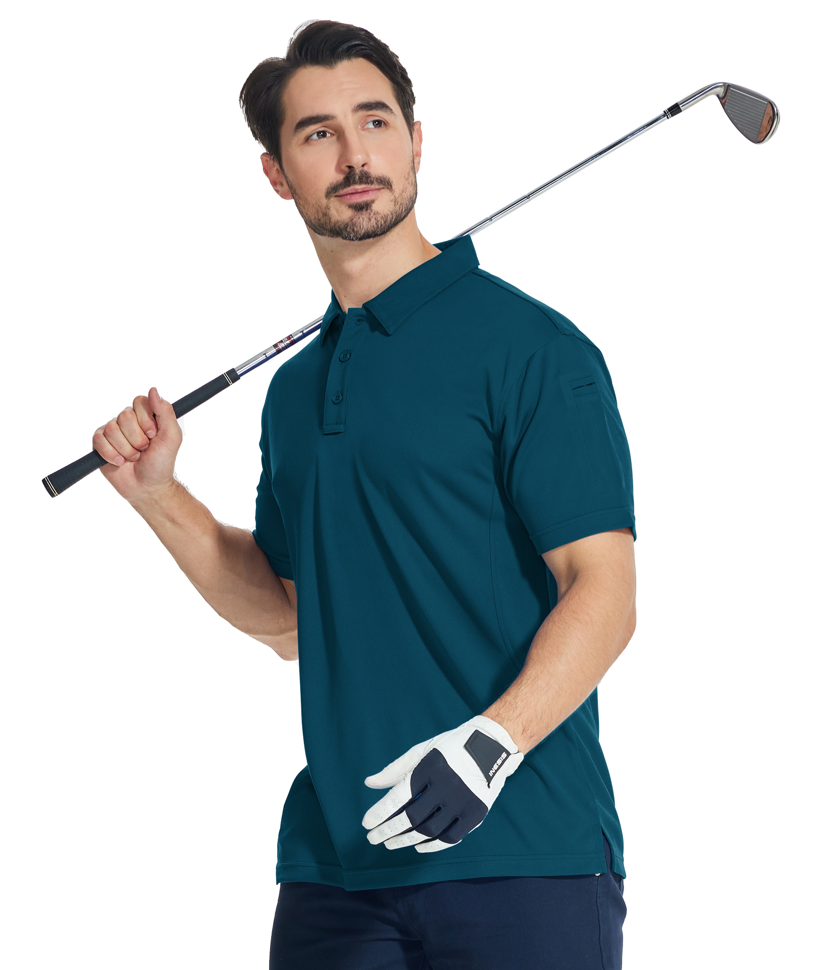 ZITY Men's Slim Fit Button Up Golf Polo Shirt-CUMPO03930