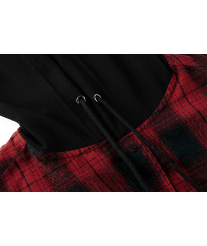 ZITY Men's Button Up Long Sleeve Plaid Hoodie-CUMLT03681|Zitysports