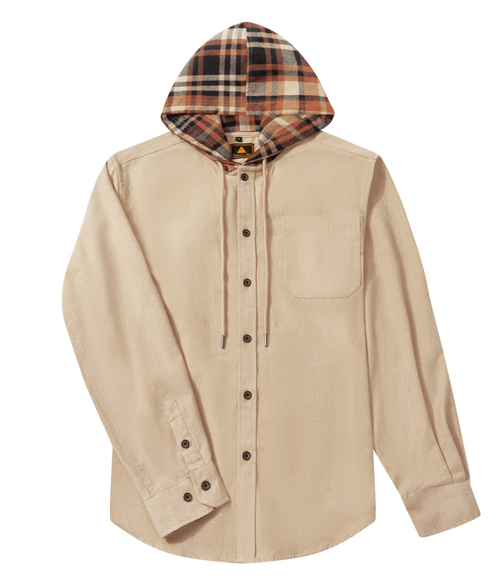 ZITY Men's Button Up Plaid Flannel Hoodie-ZPK007043 | Zitysports
