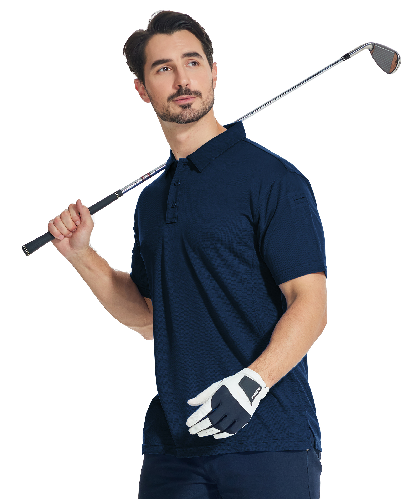 ZITY Men's Slim Fit Button Up Golf Polo Shirt-CUMPO03930