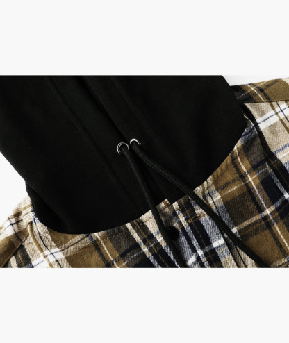 ZITY Men's Button Up Long Sleeve Plaid Hoodie-CUMLT03681|Zitysports