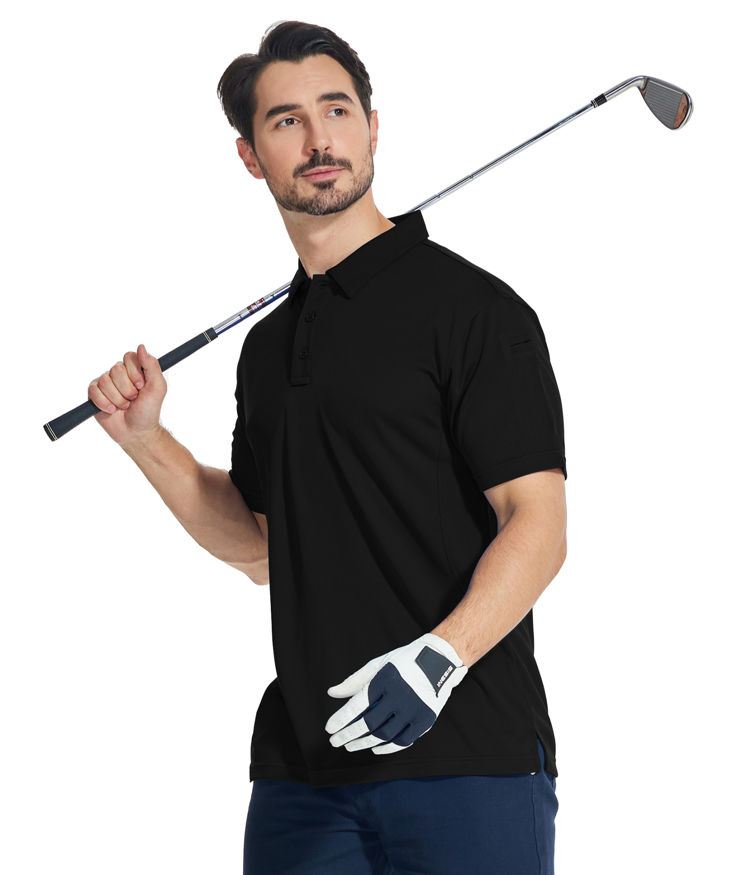 ZITY Men's Slim Fit Button Up Golf Polo Shirt-CUMPO03930