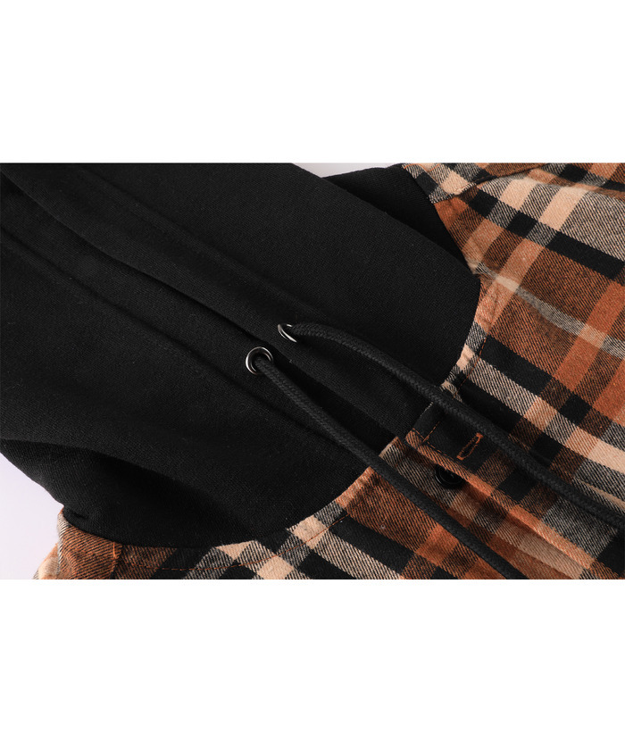 ZITY Men's Color Block Pattern Long Sleeve Casual Plaid Flannel Shirt-ZPK006185 | Zitysports