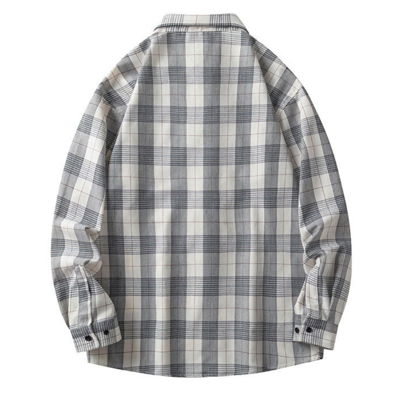 ZITY Men’s Spring Autumn Long Sleeve Casual Loose Fit Shirt –